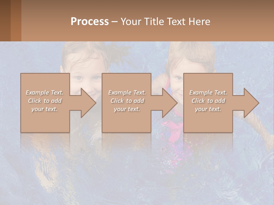 Two Children In A Swimming Pool Powerpoint Template PowerPoint Template