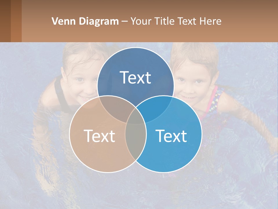 Two Children In A Swimming Pool Powerpoint Template PowerPoint Template