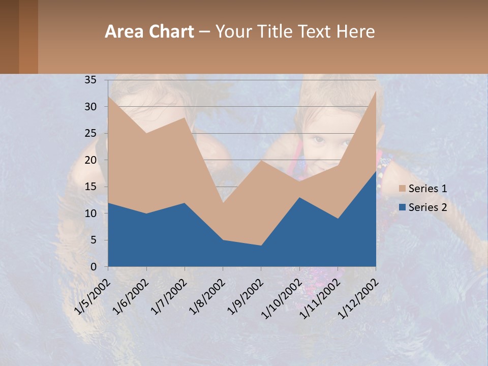 Two Children In A Swimming Pool Powerpoint Template PowerPoint Template