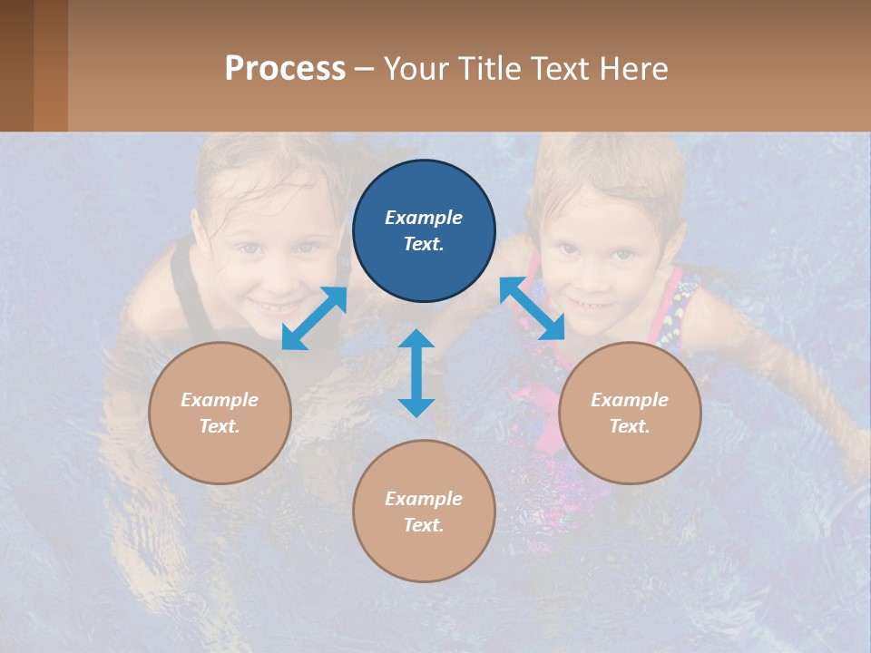 Two Children In A Swimming Pool Powerpoint Template PowerPoint Template