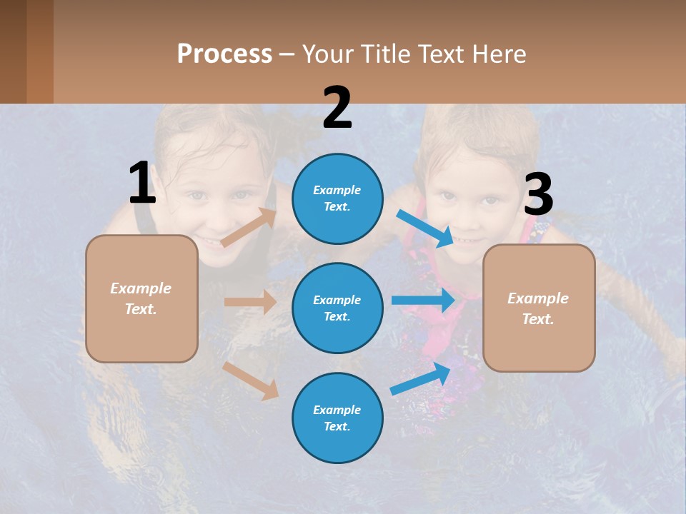 Two Children In A Swimming Pool Powerpoint Template PowerPoint Template