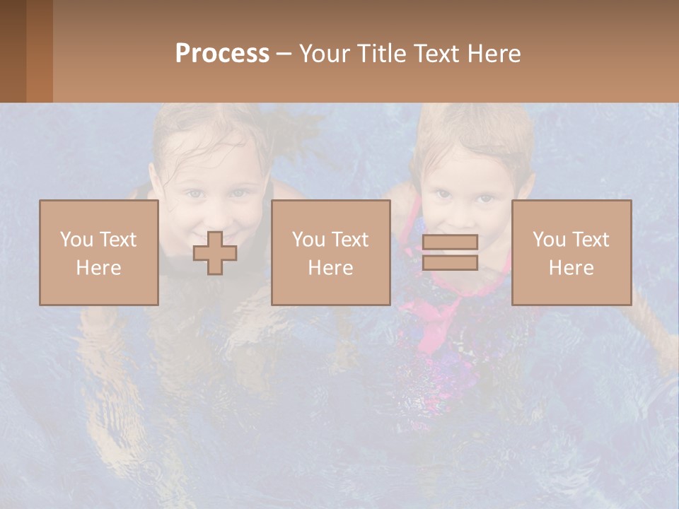 Two Children In A Swimming Pool Powerpoint Template PowerPoint Template
