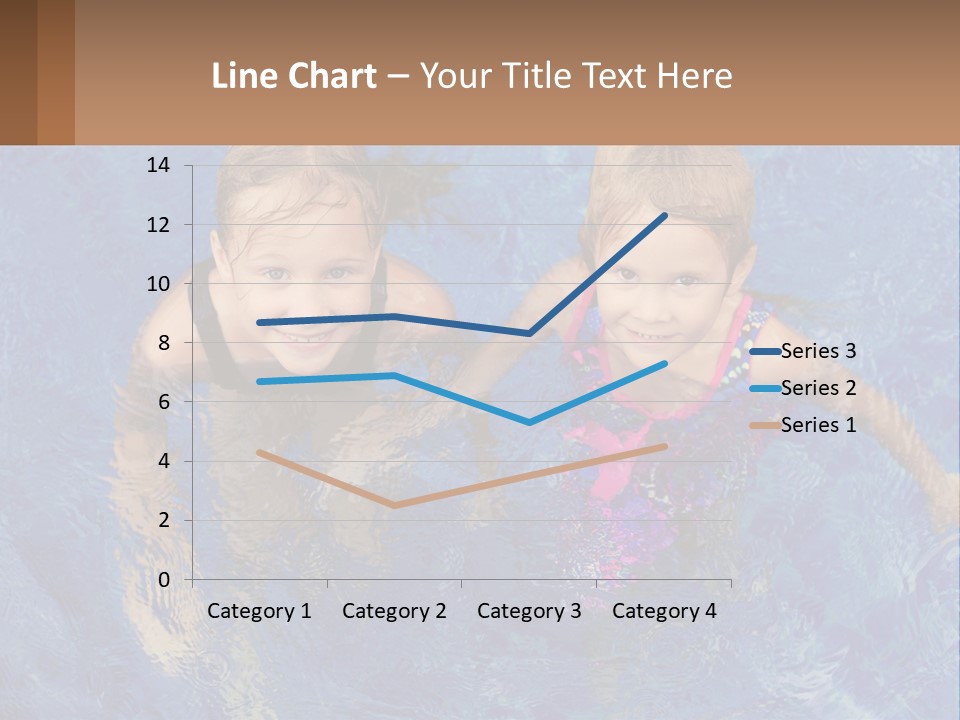Two Children In A Swimming Pool Powerpoint Template PowerPoint Template