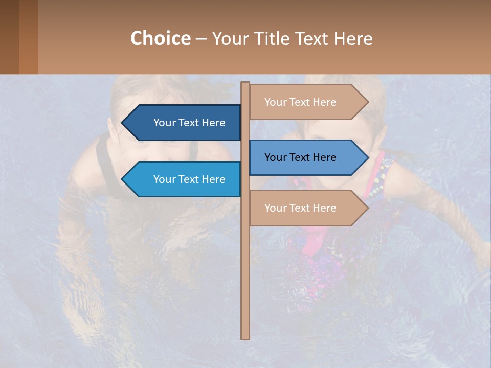 Two Children In A Swimming Pool Powerpoint Template PowerPoint Template