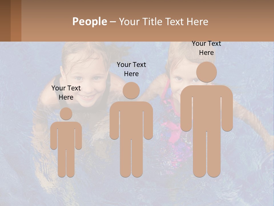 Two Children In A Swimming Pool Powerpoint Template PowerPoint Template