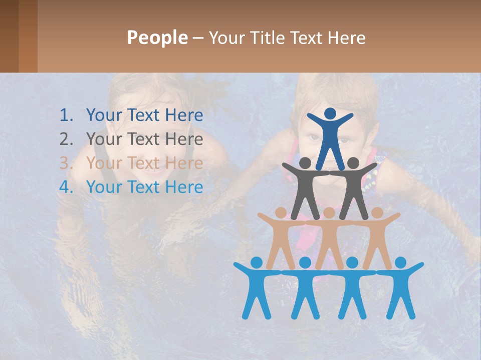 Two Children In A Swimming Pool Powerpoint Template PowerPoint Template