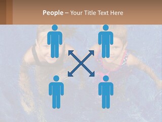 Two Children In A Swimming Pool Powerpoint Template PowerPoint Template