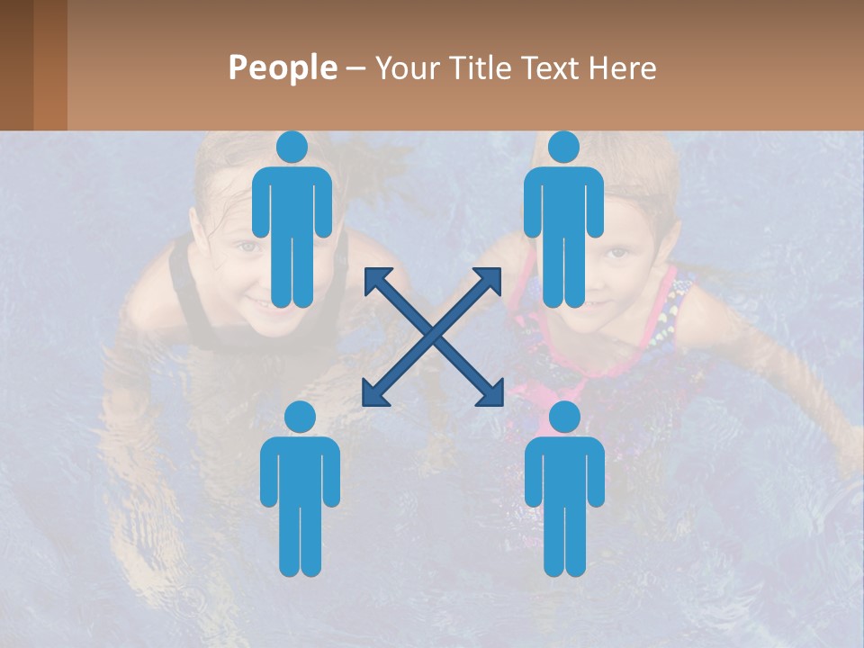 Two Children In A Swimming Pool Powerpoint Template PowerPoint Template