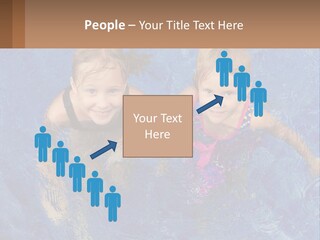 Two Children In A Swimming Pool Powerpoint Template PowerPoint Template