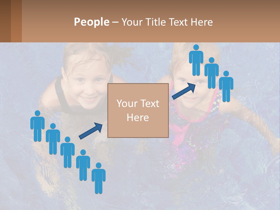 Two Children In A Swimming Pool Powerpoint Template PowerPoint Template