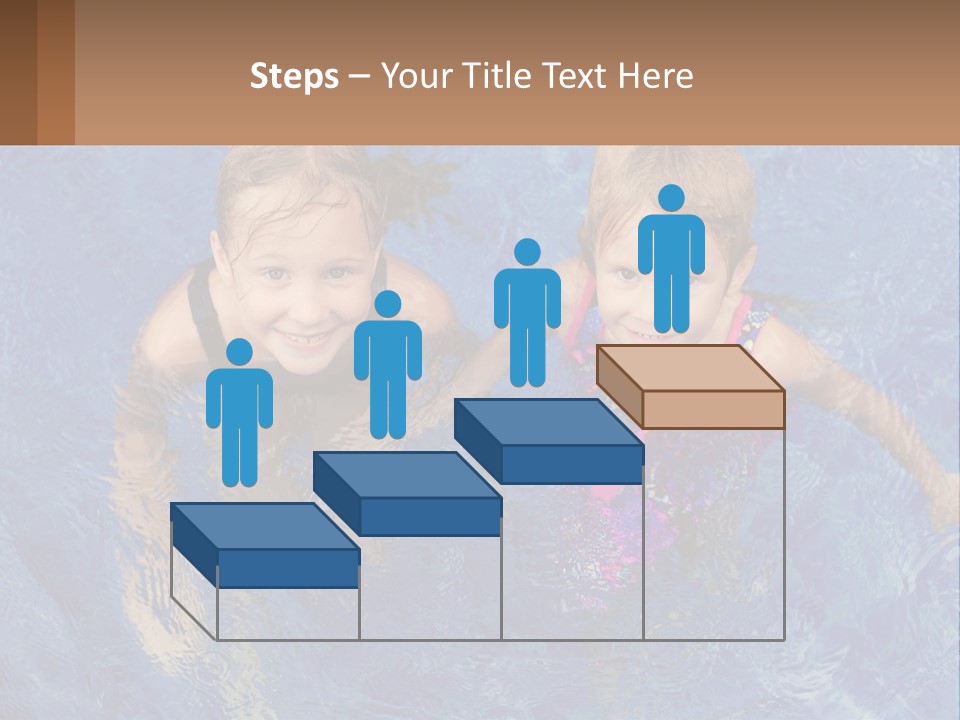 Two Children In A Swimming Pool Powerpoint Template PowerPoint Template