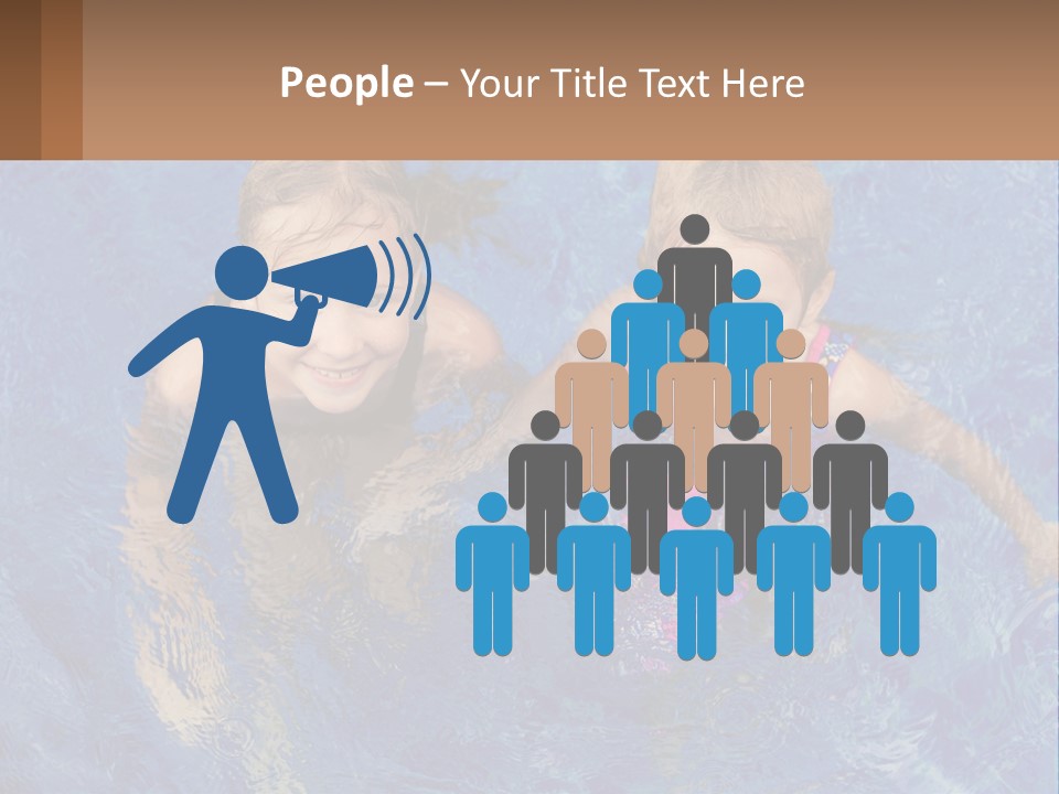 Two Children In A Swimming Pool Powerpoint Template PowerPoint Template