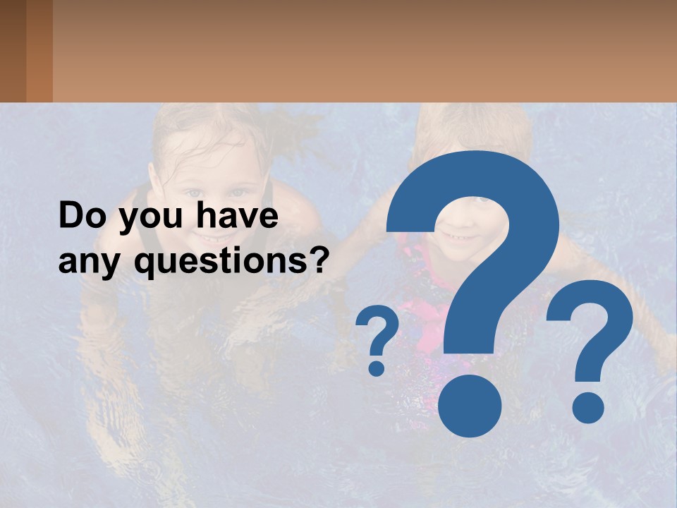 Two Children In A Swimming Pool Powerpoint Template PowerPoint Template