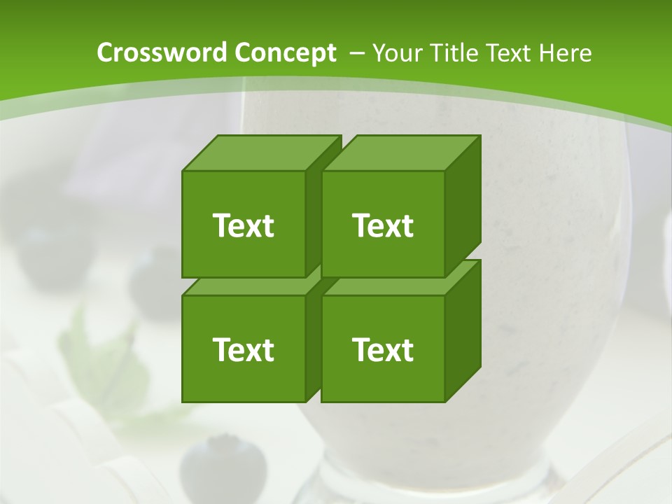 A Glass Filled With A Smoothie Next To Blueberries PowerPoint Template