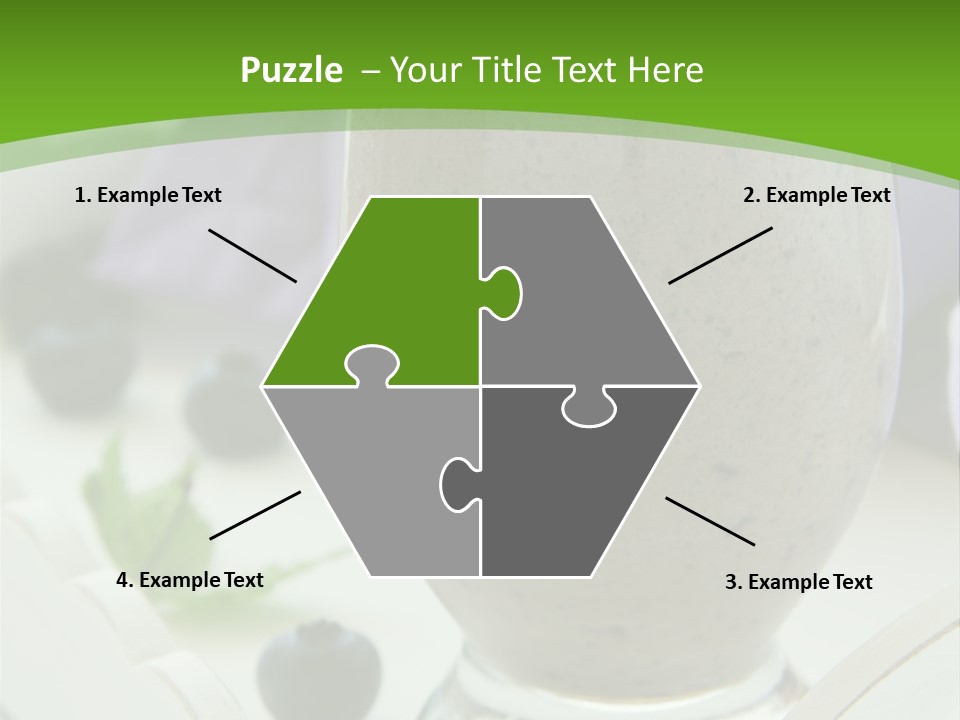 A Glass Filled With A Smoothie Next To Blueberries PowerPoint Template