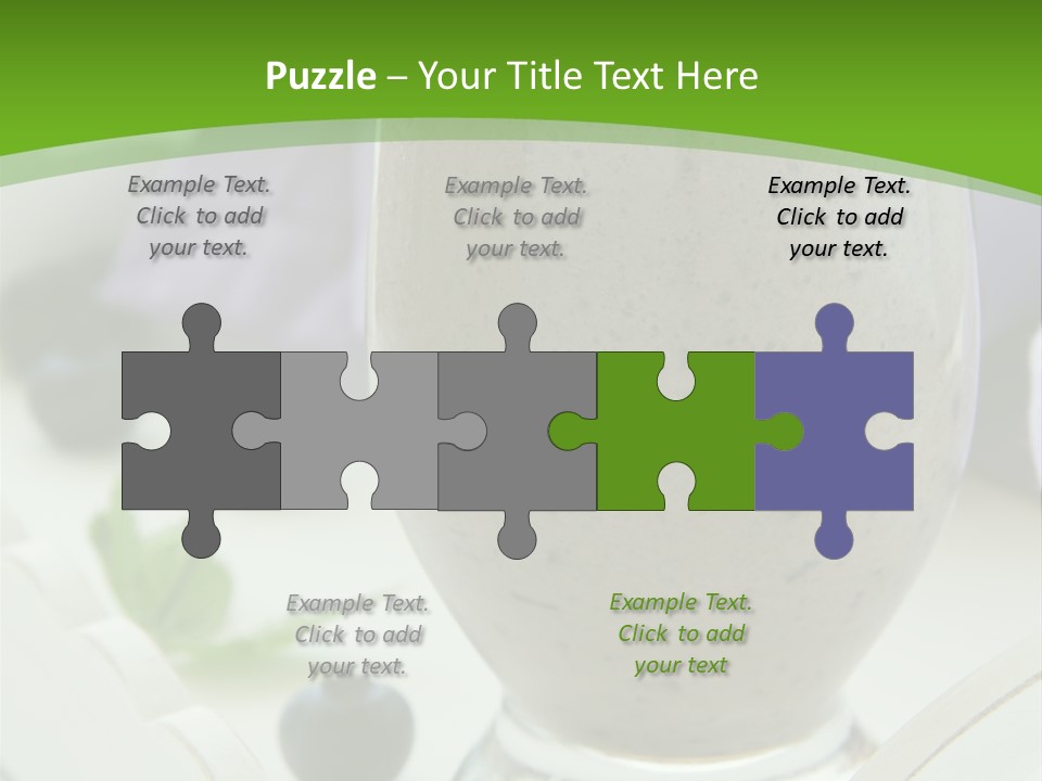 A Glass Filled With A Smoothie Next To Blueberries PowerPoint Template