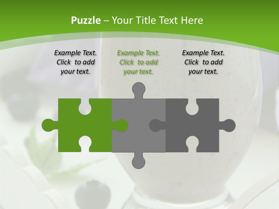 A Glass Filled With A Smoothie Next To Blueberries PowerPoint Template