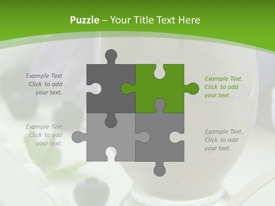 A Glass Filled With A Smoothie Next To Blueberries PowerPoint Template