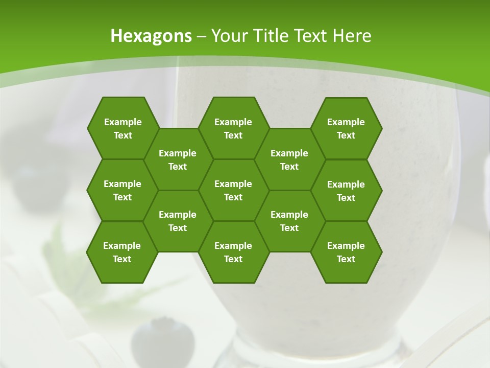 A Glass Filled With A Smoothie Next To Blueberries PowerPoint Template