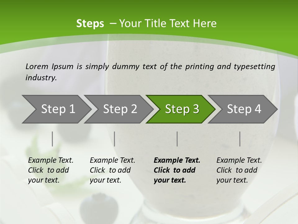A Glass Filled With A Smoothie Next To Blueberries PowerPoint Template