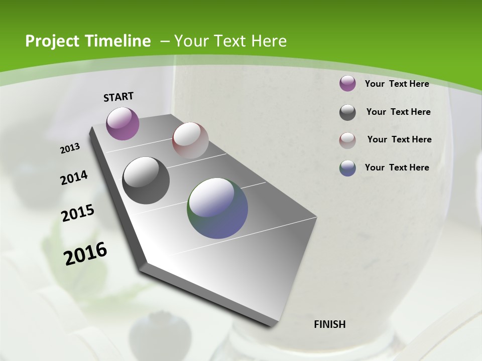 A Glass Filled With A Smoothie Next To Blueberries PowerPoint Template