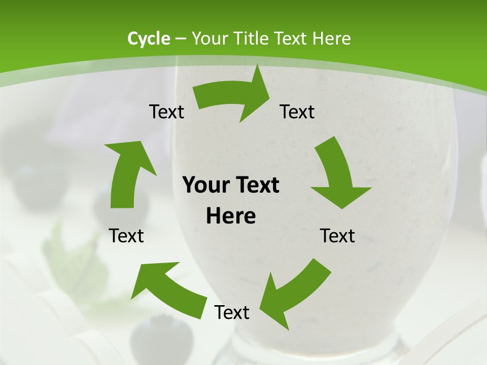 A Glass Filled With A Smoothie Next To Blueberries PowerPoint Template