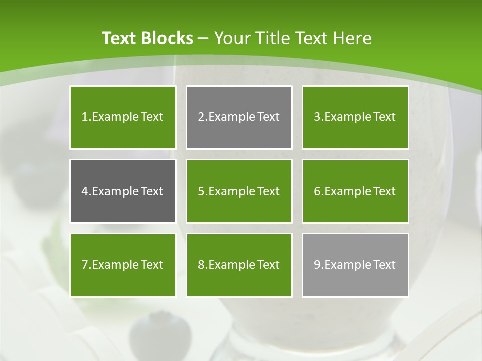 A Glass Filled With A Smoothie Next To Blueberries PowerPoint Template