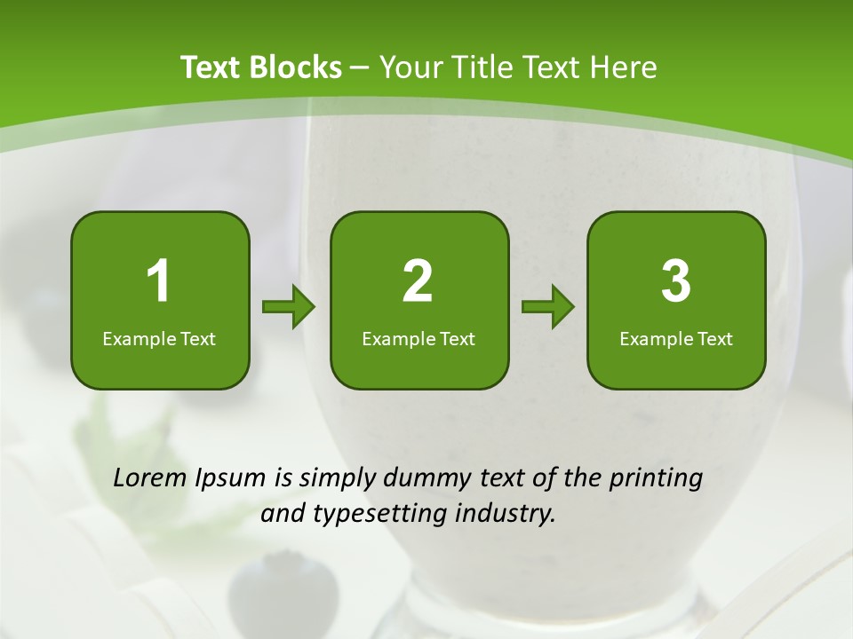 A Glass Filled With A Smoothie Next To Blueberries PowerPoint Template