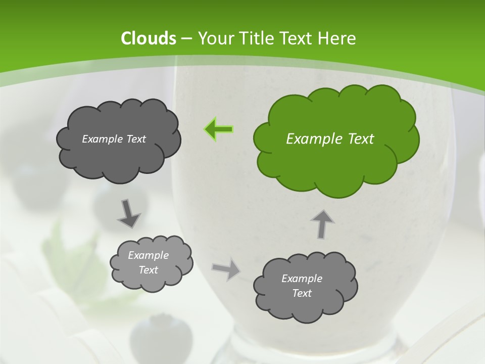 A Glass Filled With A Smoothie Next To Blueberries PowerPoint Template