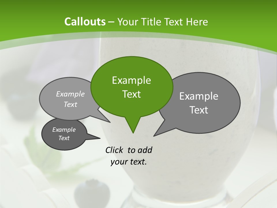 A Glass Filled With A Smoothie Next To Blueberries PowerPoint Template