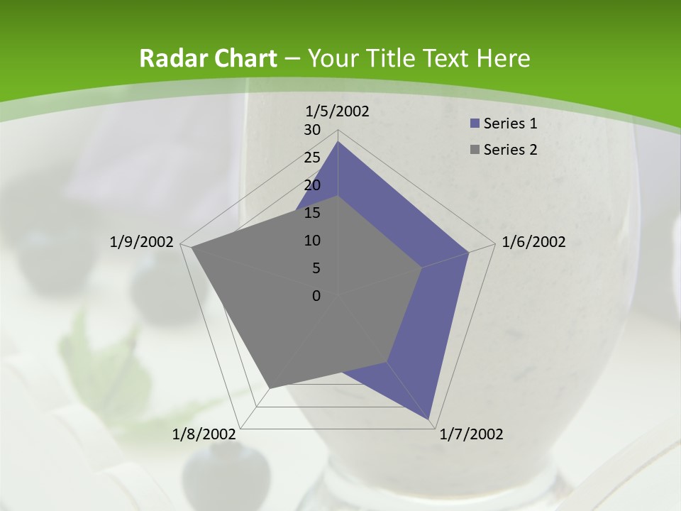 A Glass Filled With A Smoothie Next To Blueberries PowerPoint Template