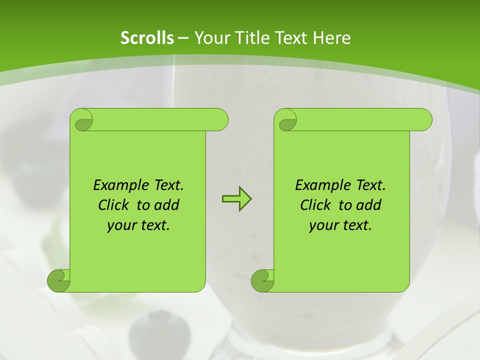 A Glass Filled With A Smoothie Next To Blueberries PowerPoint Template