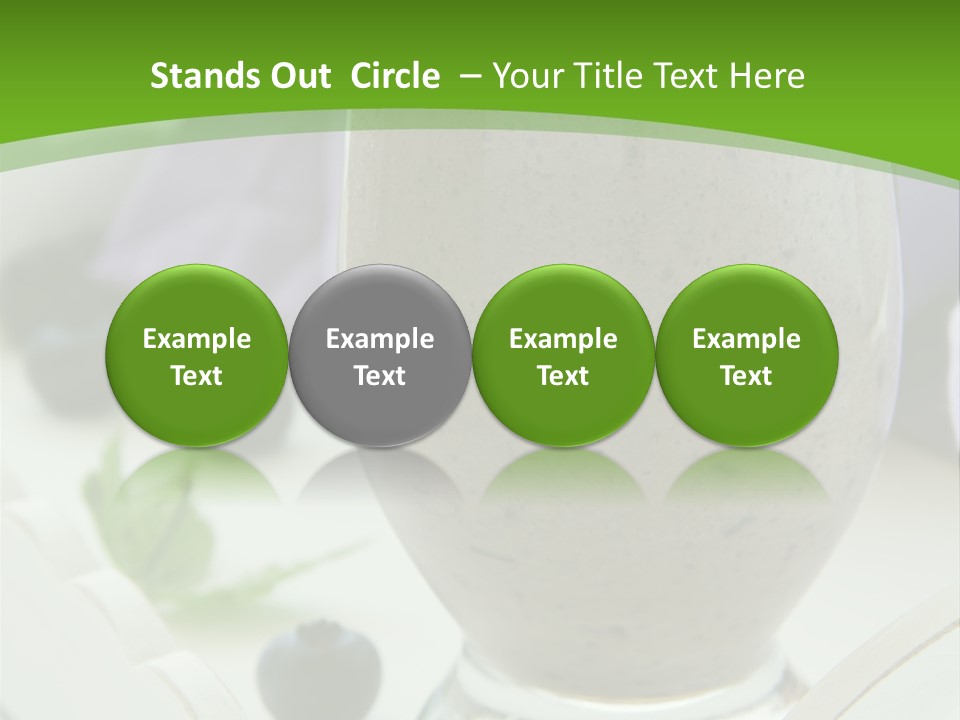 A Glass Filled With A Smoothie Next To Blueberries PowerPoint Template