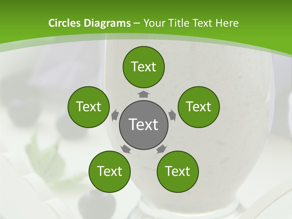 A Glass Filled With A Smoothie Next To Blueberries PowerPoint Template