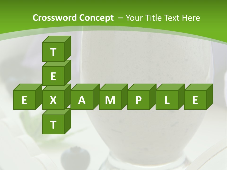 A Glass Filled With A Smoothie Next To Blueberries PowerPoint Template