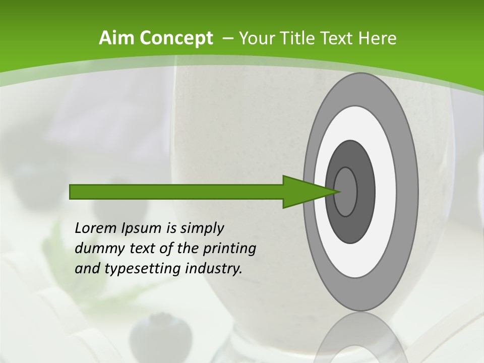 A Glass Filled With A Smoothie Next To Blueberries PowerPoint Template