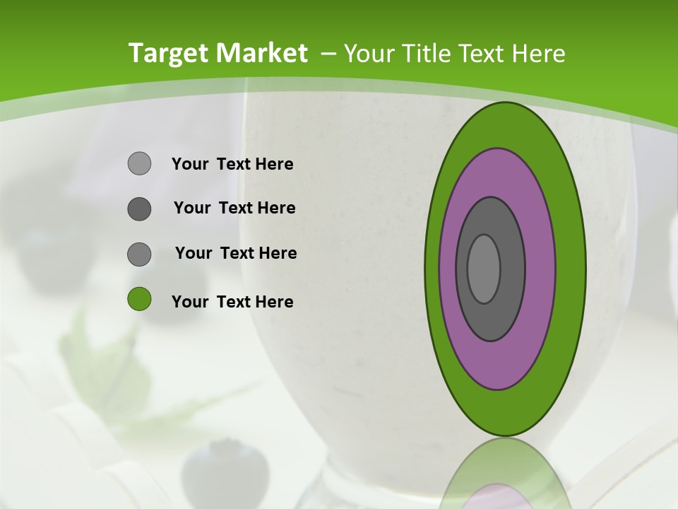 A Glass Filled With A Smoothie Next To Blueberries PowerPoint Template