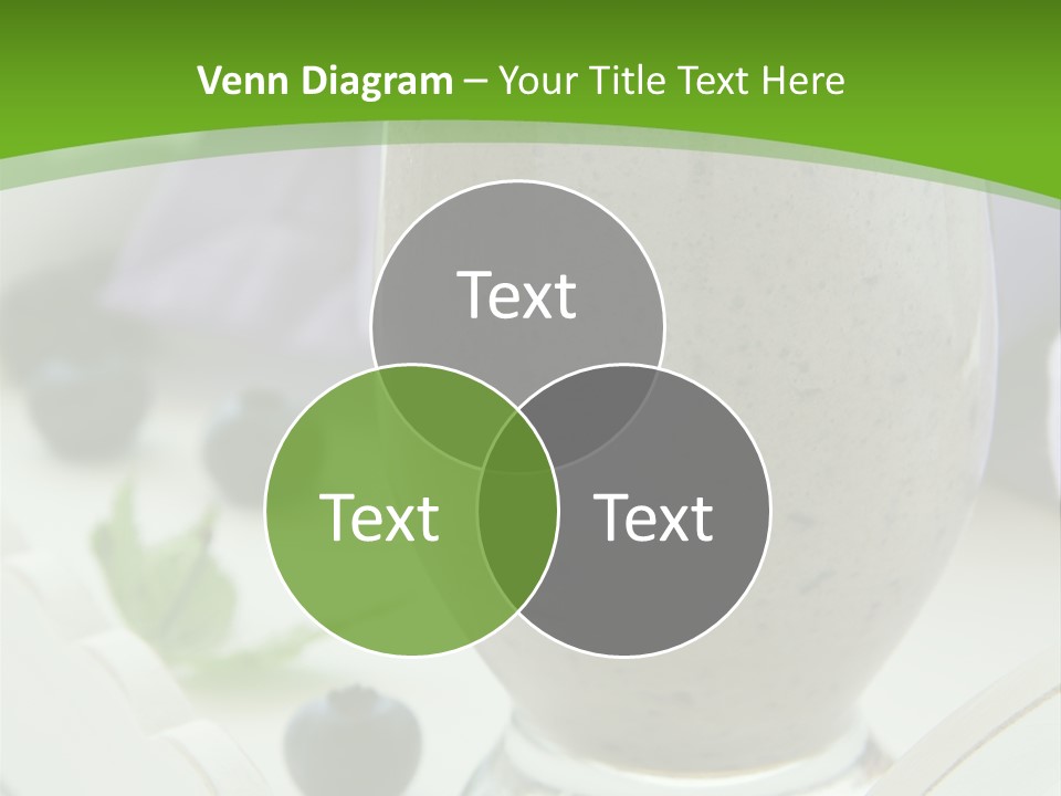 A Glass Filled With A Smoothie Next To Blueberries PowerPoint Template