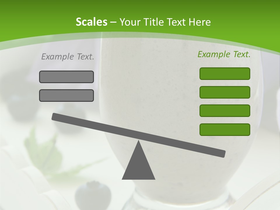 A Glass Filled With A Smoothie Next To Blueberries PowerPoint Template