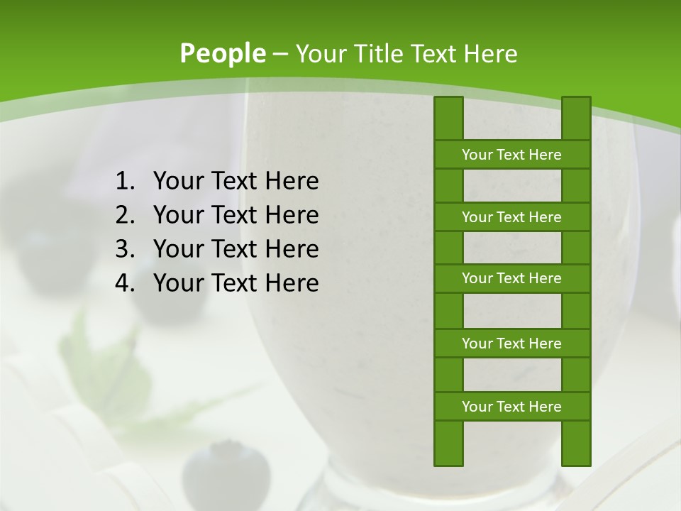 A Glass Filled With A Smoothie Next To Blueberries PowerPoint Template