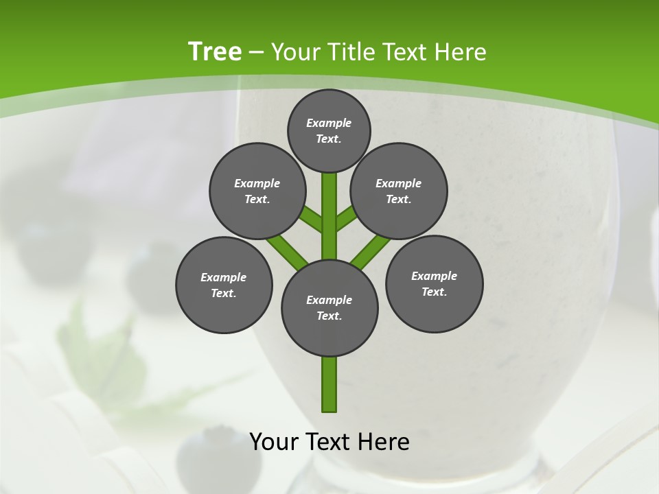 A Glass Filled With A Smoothie Next To Blueberries PowerPoint Template