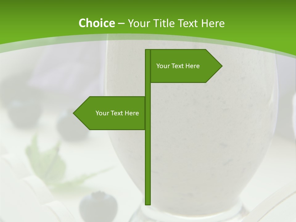 A Glass Filled With A Smoothie Next To Blueberries PowerPoint Template