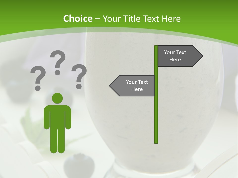 A Glass Filled With A Smoothie Next To Blueberries PowerPoint Template