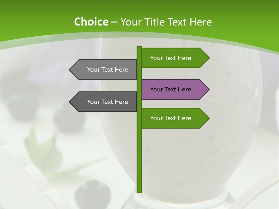 A Glass Filled With A Smoothie Next To Blueberries PowerPoint Template