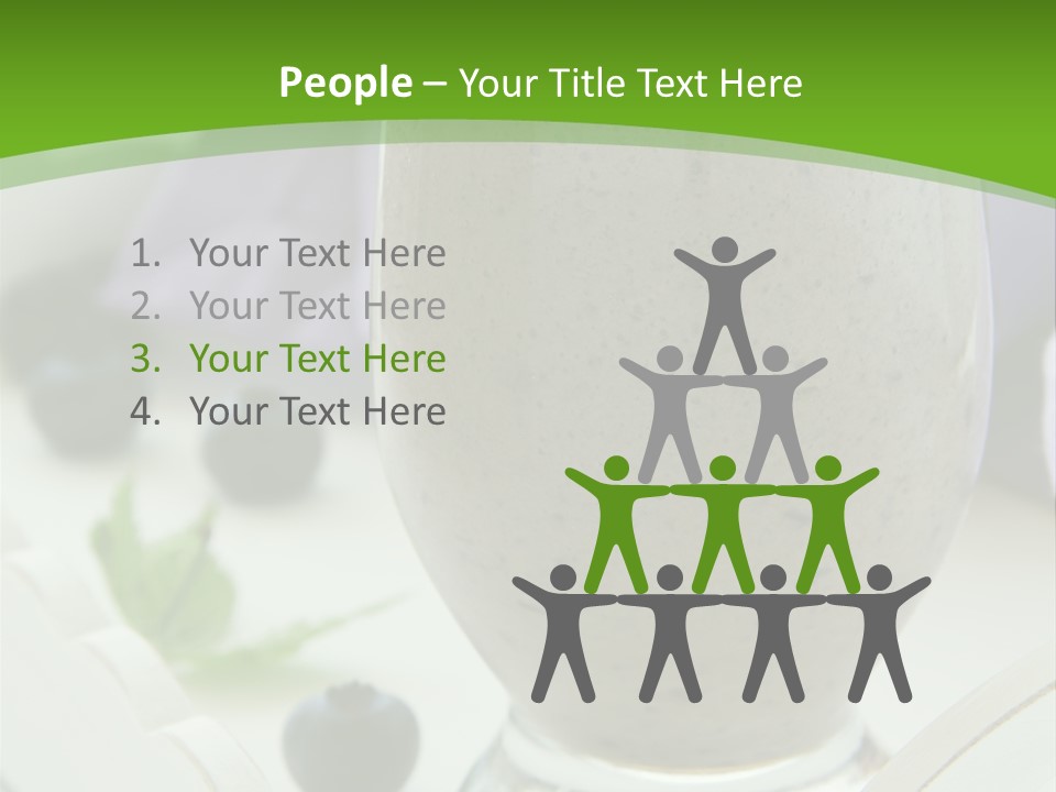 A Glass Filled With A Smoothie Next To Blueberries PowerPoint Template