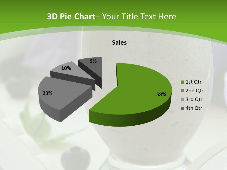 A Glass Filled With A Smoothie Next To Blueberries PowerPoint Template