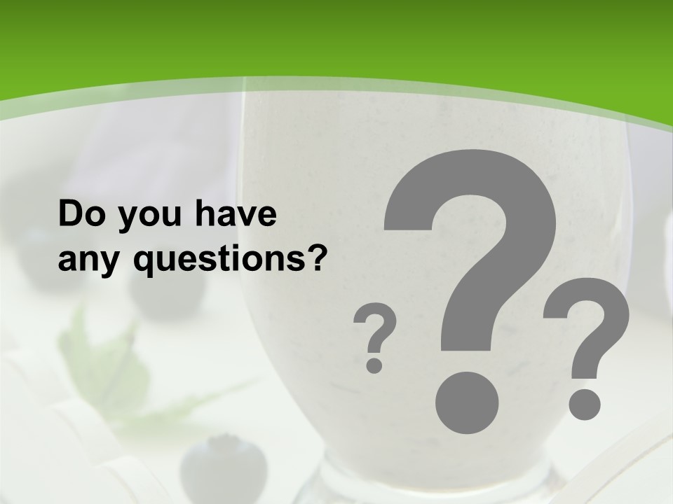 A Glass Filled With A Smoothie Next To Blueberries PowerPoint Template