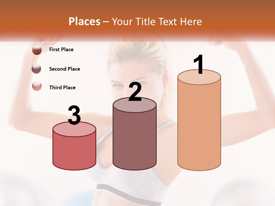 A Woman Flexing Her Muscles In A Gym PowerPoint Template