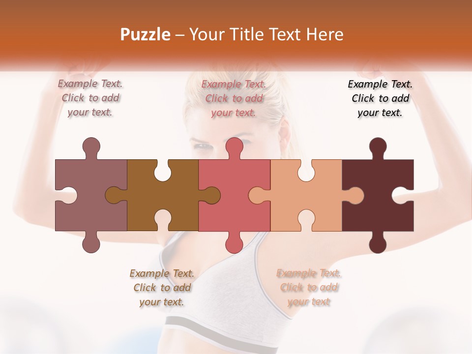 A Woman Flexing Her Muscles In A Gym PowerPoint Template