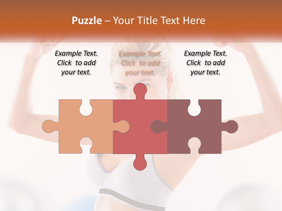 A Woman Flexing Her Muscles In A Gym PowerPoint Template